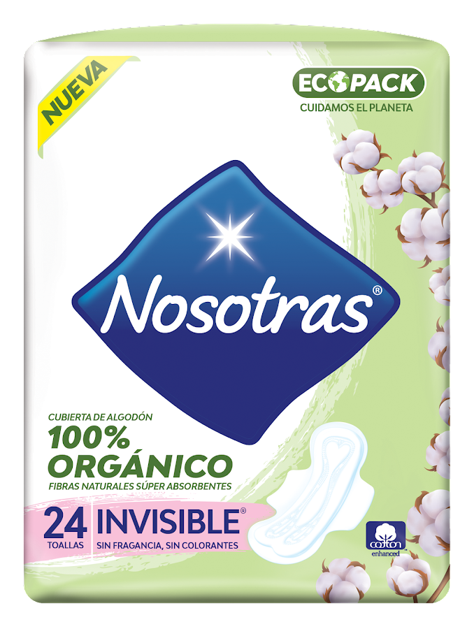 Toallas Higienicas Nosotras Organica Invisible x 24Und