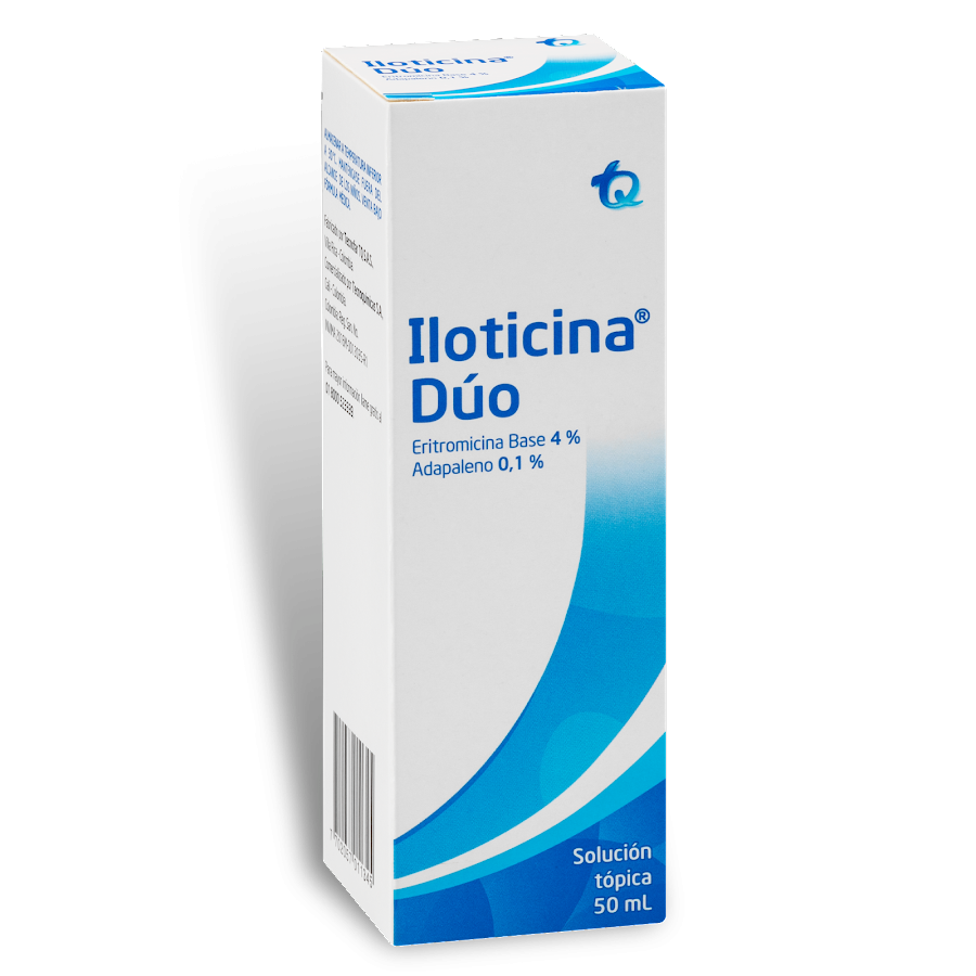 Iloticina Dúo 4/0.1% Sol Top.Fco.x50ml. TQ Eritromicina Base Adapaleno