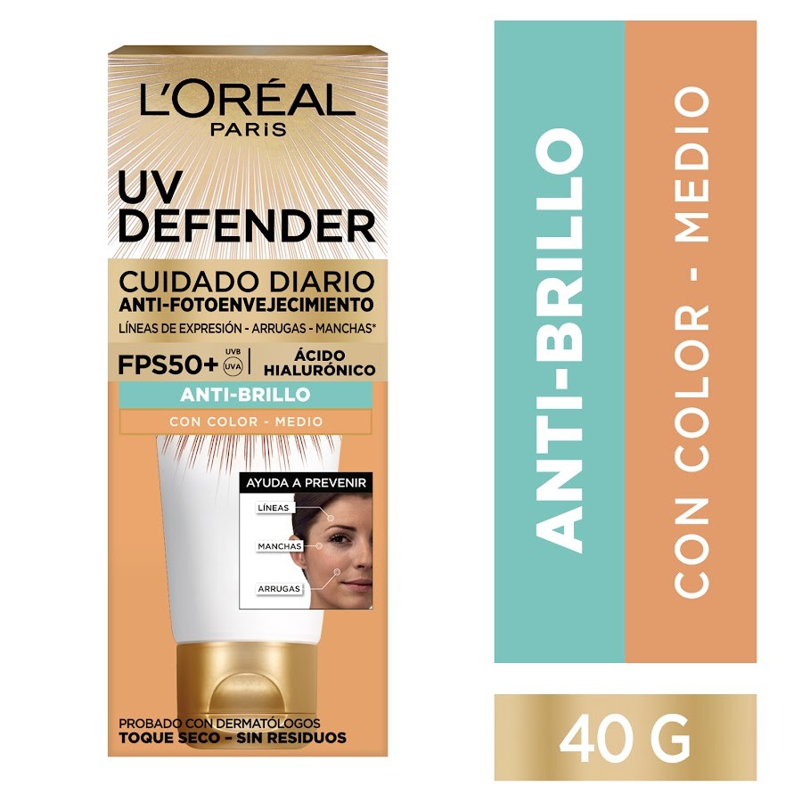 Crema UV Defender L'oréal Dermo expertise Color Medio