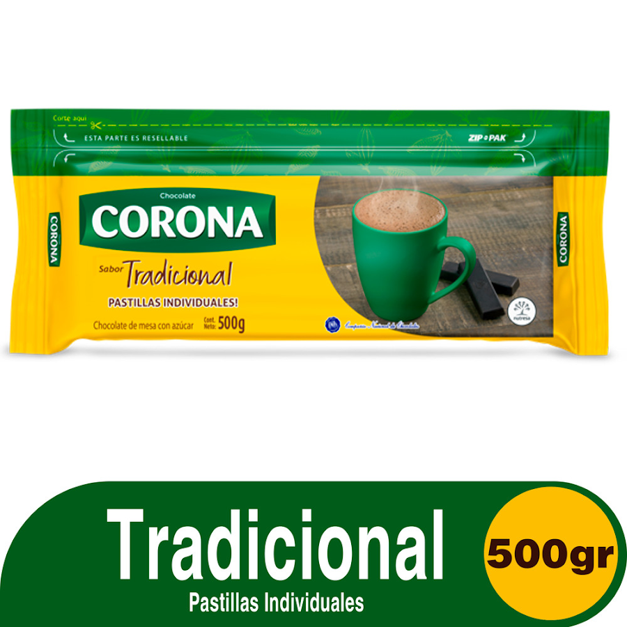 CHOCOLATE CORONA ZEBRA PASTILLAS INDIVIDUALES X500G.