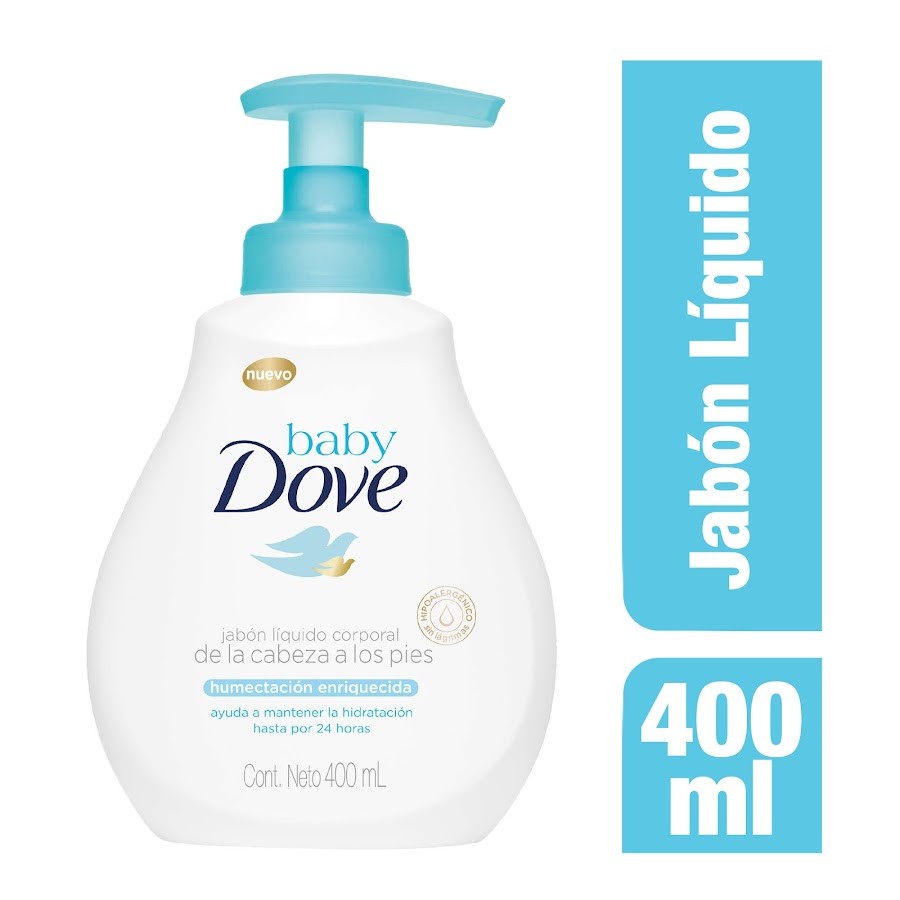 JABÓN LÍQUIDO DOVE BABY CORPORAL HUMECTACION ENRIQUECIDA X400ML.
