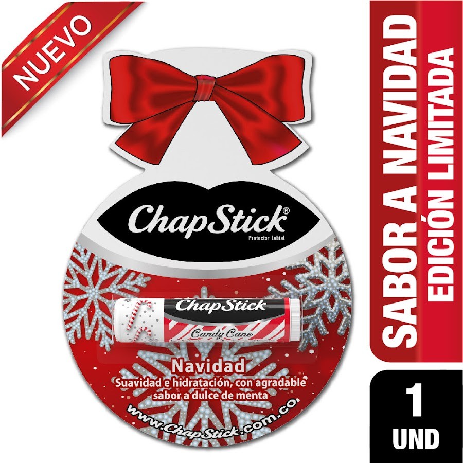 Protector Labial Chapstick Navidad Sabor a Dulce Menta x1 und