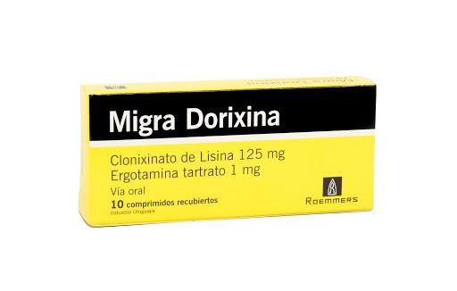 Migra Dorixina 125/1mg Com. Caja x10Com. ROE Clonixinato Ergotamina