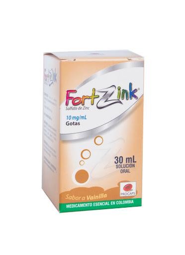 Fort Zink Vainilla 10Mg Sol.Oral Frasco x30Ml. Procaps Sulfato De Zinc