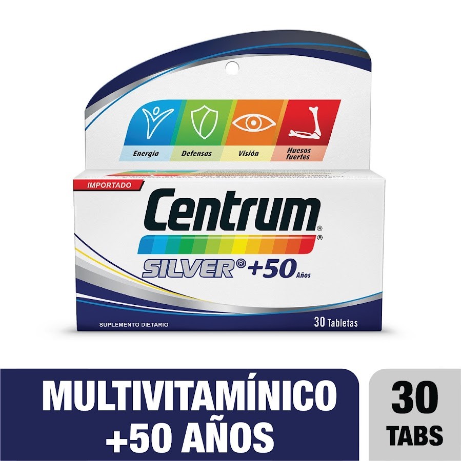 CENTRUM SILVER+50 AÑOS TABLETA FRASCO X30TAB. PFIZER MULTIVITAMÍNICO
