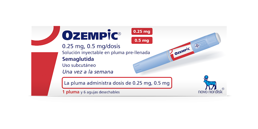 Ozempic Novo Nordisk  0.25Mg, 0.5Mg/Dosis Solución Inyectable x 1 Pluma Rellenada y 6 Agujas