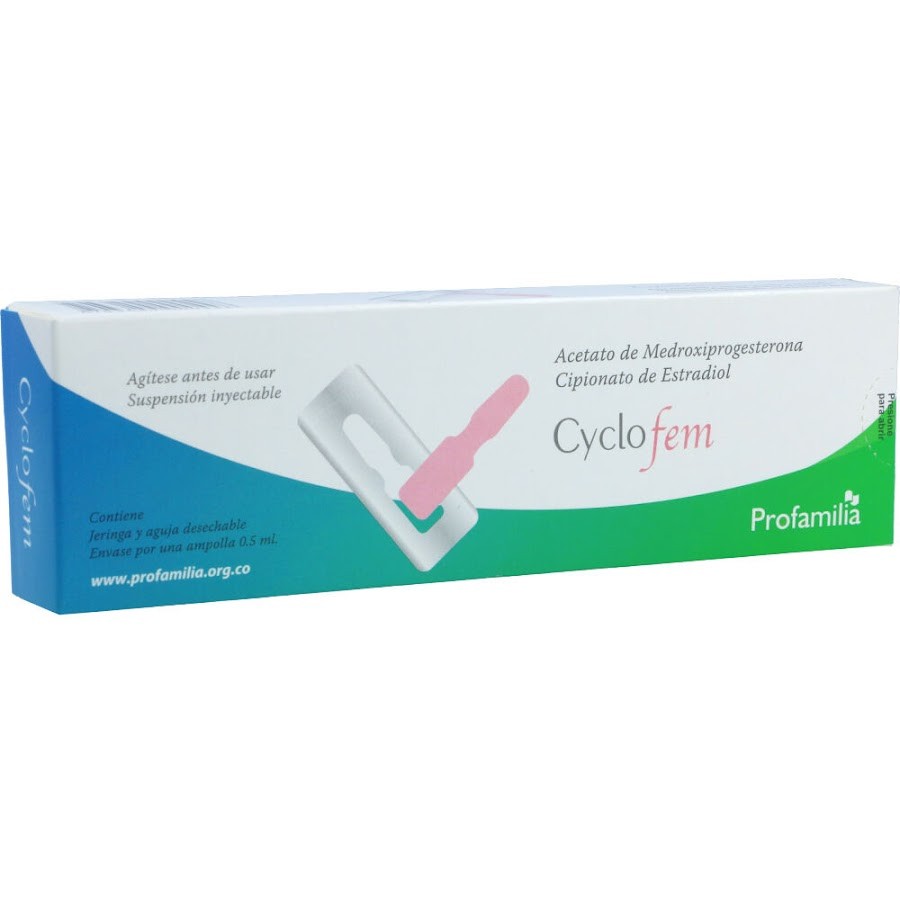 Cyclofem Solucion Inyectable Ampolla x 0.5 jeringa + Aguja Profamilia