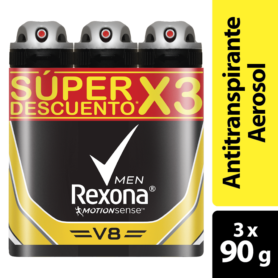 OFT Antitranspirante Rexona Men V8 Motionsense System 48H Pack x 3Uni