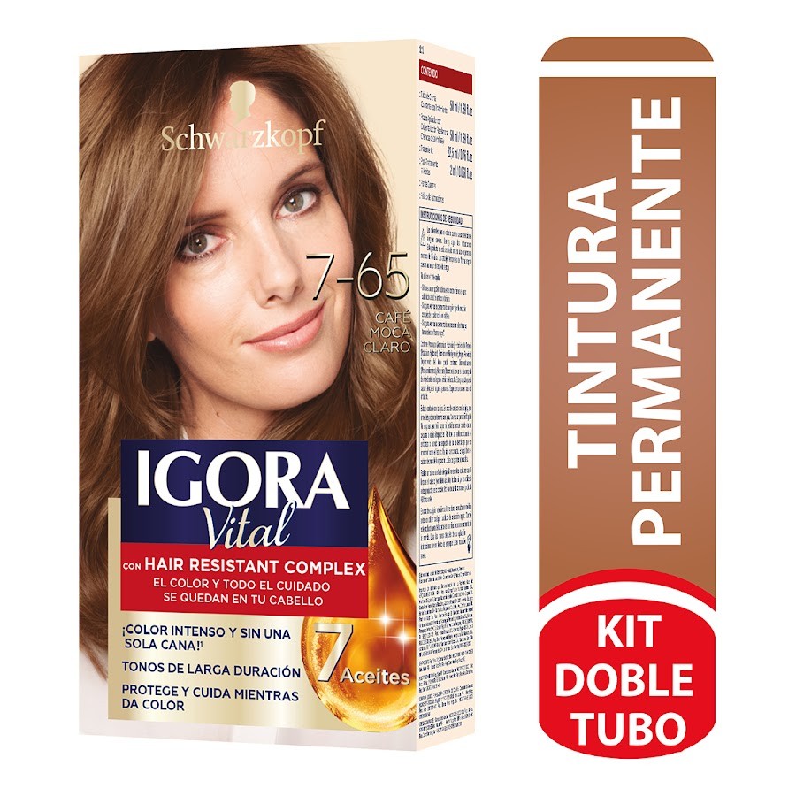 TINTE SCHWARZKOPF IGORA VITAL CAFÉ MOCA CLARO W6/7-65 X50ML X2