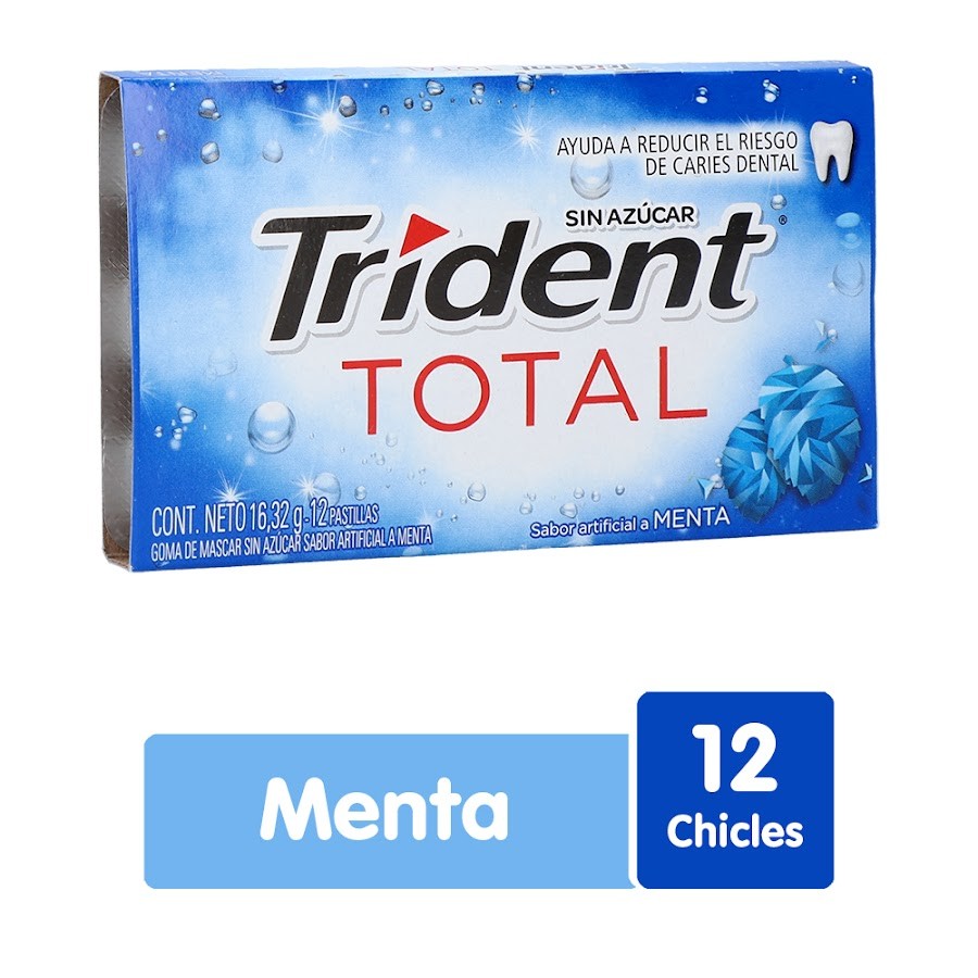 Goma De Mascar Trident White Total Menta X12Und.