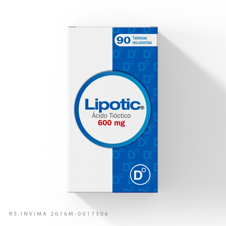 Lipotic 600mg Caja X 90Tab Acido Alfa Lipoico.