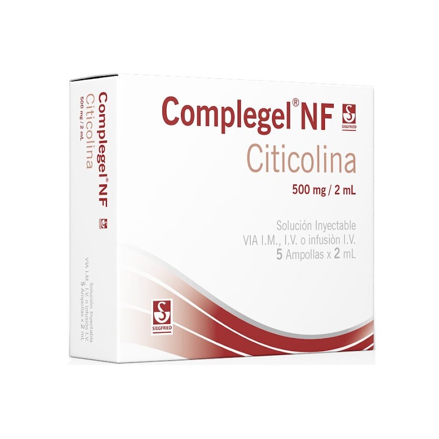 Complegel NF Citicolina 500mg/2ml Solución Inyectable Caja x5 Ampollas Siegfried