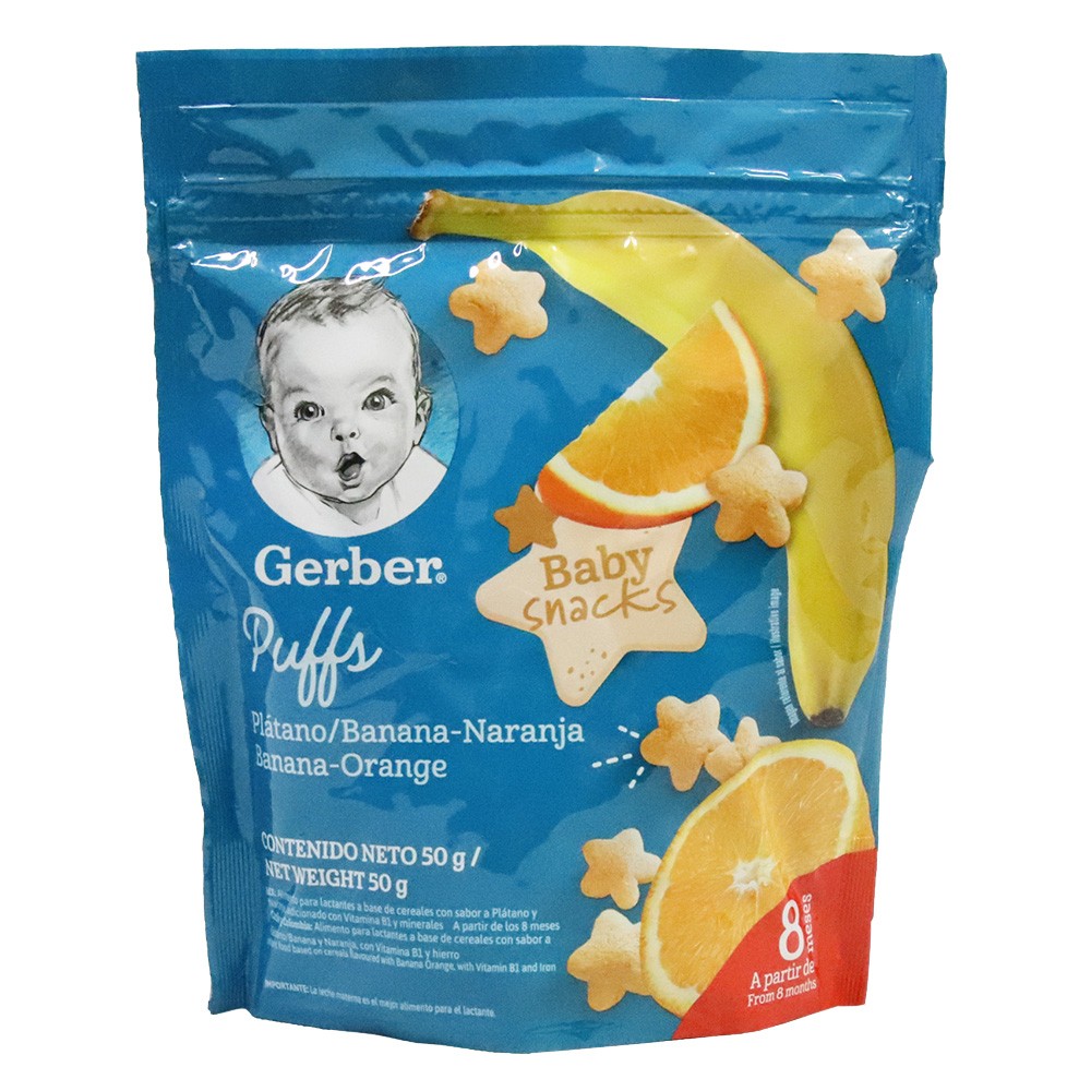 SNACK DE CEREAL GERBER PUFFS BANAN*50GR
