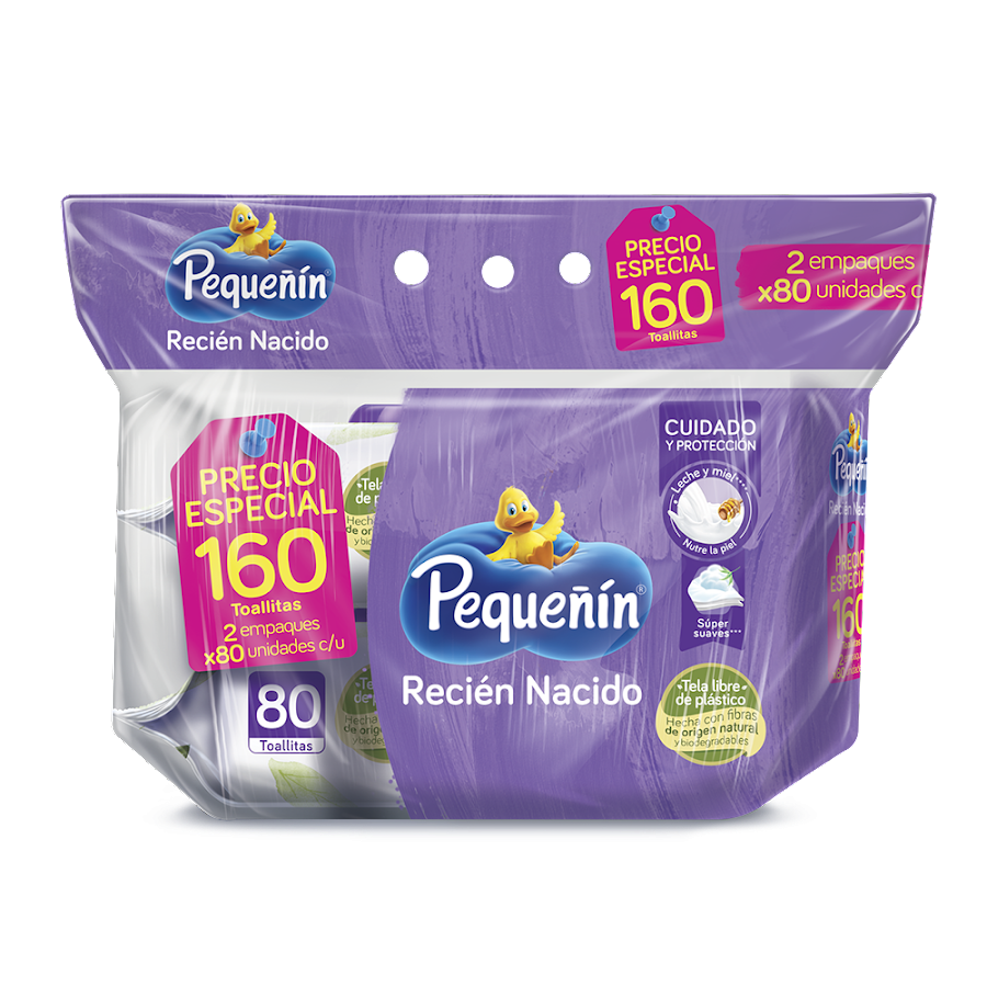 Toallitas Húmedas Pequeñin Recien Nacido Sin Alcohol X160Und Gr
