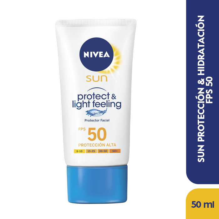 PROTECTOR SOLAR NIVEA SUN FACIAL LIGHT FEELING FPS50 UVA+UVB X50ML