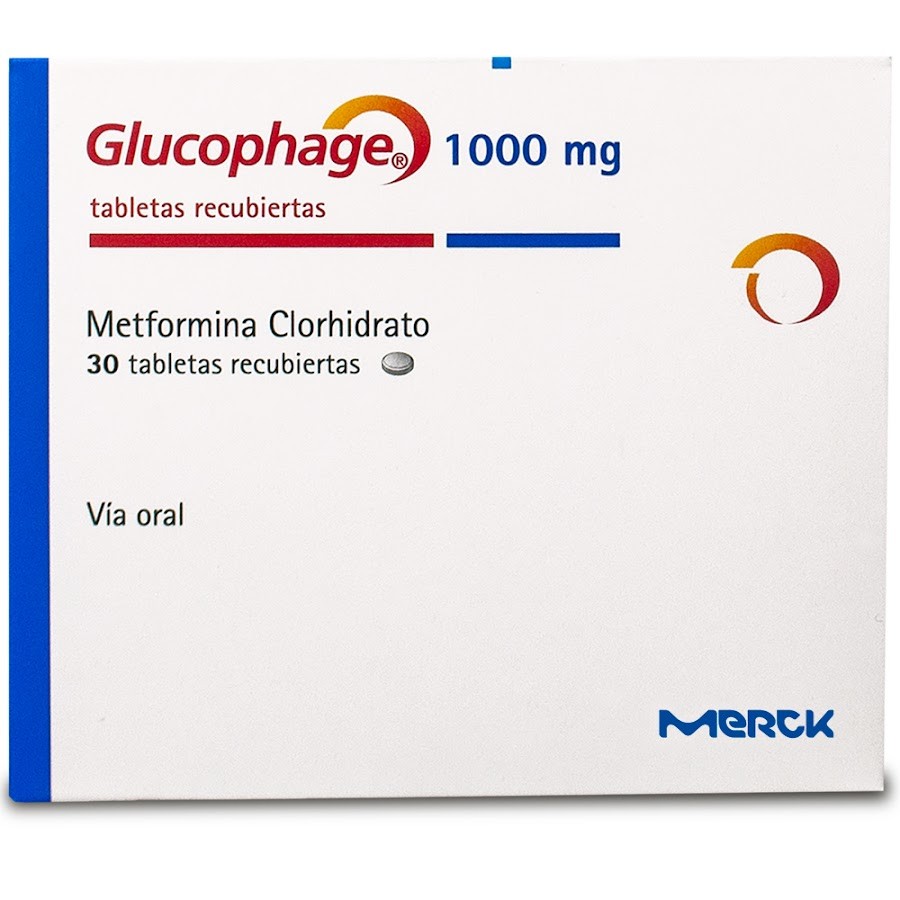 GLUCOPHAGE 1000MG TABLETAS CAJA X30TAB. MERCK METFORMINA CLORHIDR