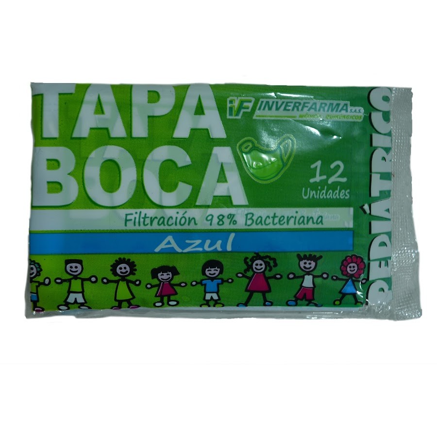 Tapaboca Pediatrico Inverfarma Azul x 12Und