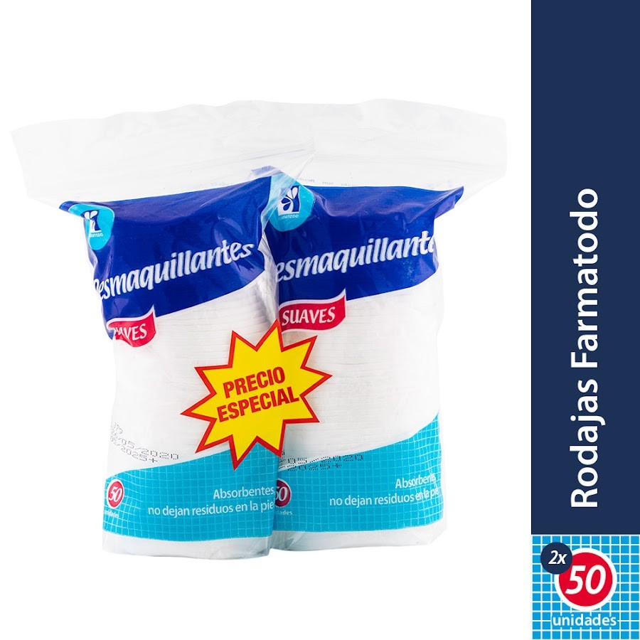 Oferta Pomos Farmatodo Rodajas Desmaquillantes X2Pq X50Und. Pr.Esp