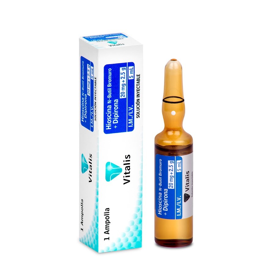 Hioscina + Dipirona 20Mg+2.5G/5Ml Caja x1 Ampolla