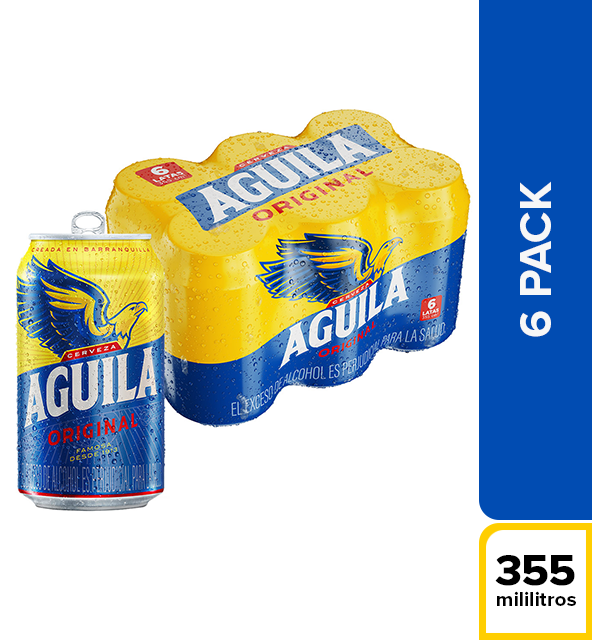 Cerveza Aguila Lata 355 c.c. X 6