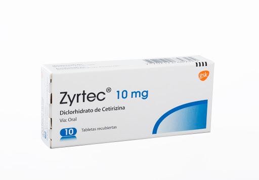 Zyrtec 10Mg Tabletas Caja x10Tab. GSK Diclorhidrato de Cetirizina