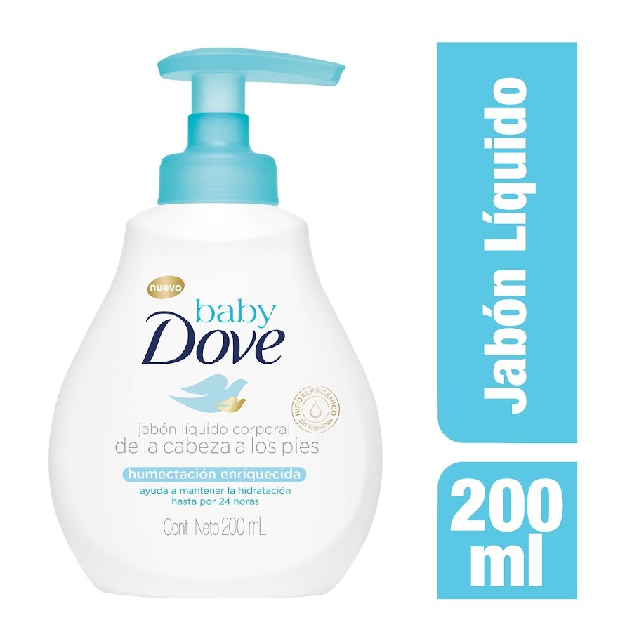 JABÓN LÍQUIDO DOVE BABY CORPORAL HUMECTACION ENRIQUECIDA X200ML.
