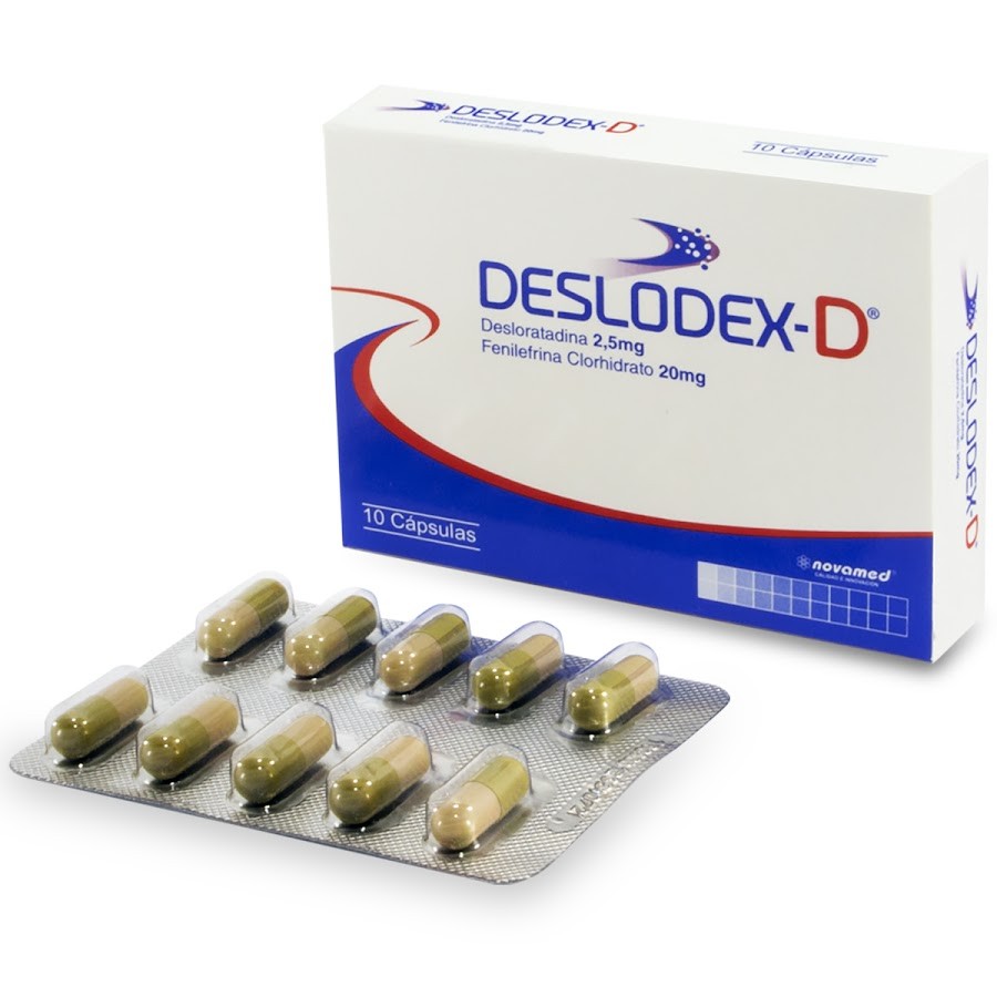 Deslodex D 2.5/20Mg Cáp. Caj.x10cap. Novamed Desloratadina Fenilefrina