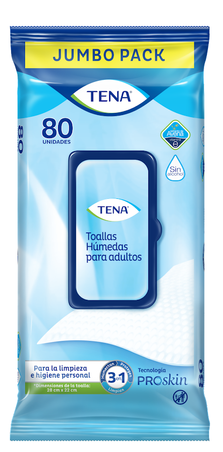 Toallas Húmedas Tena Para Adultos Sin Alcohol x80und