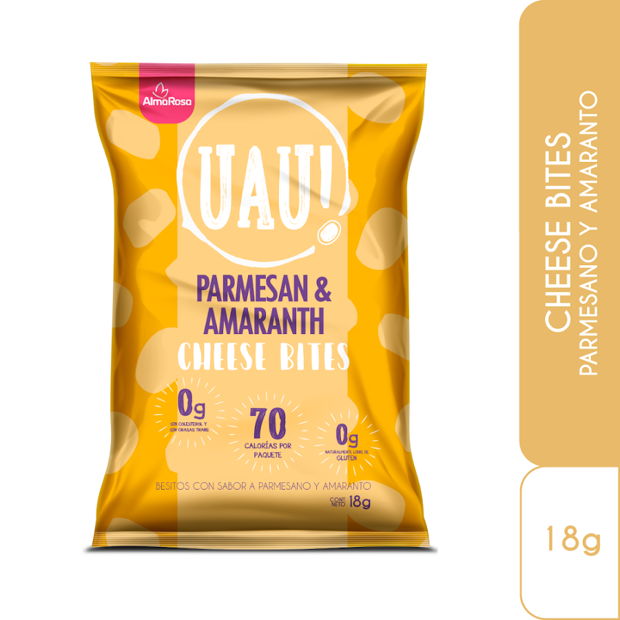 Pasabocas UAU Besitos Parmesano y Amaranto x 18Gr