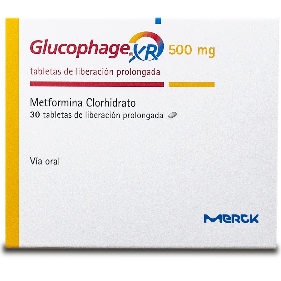 Glucophage XR 500Mg Tabletas Caja x30Tab. Merck Metformina Clorhidrato