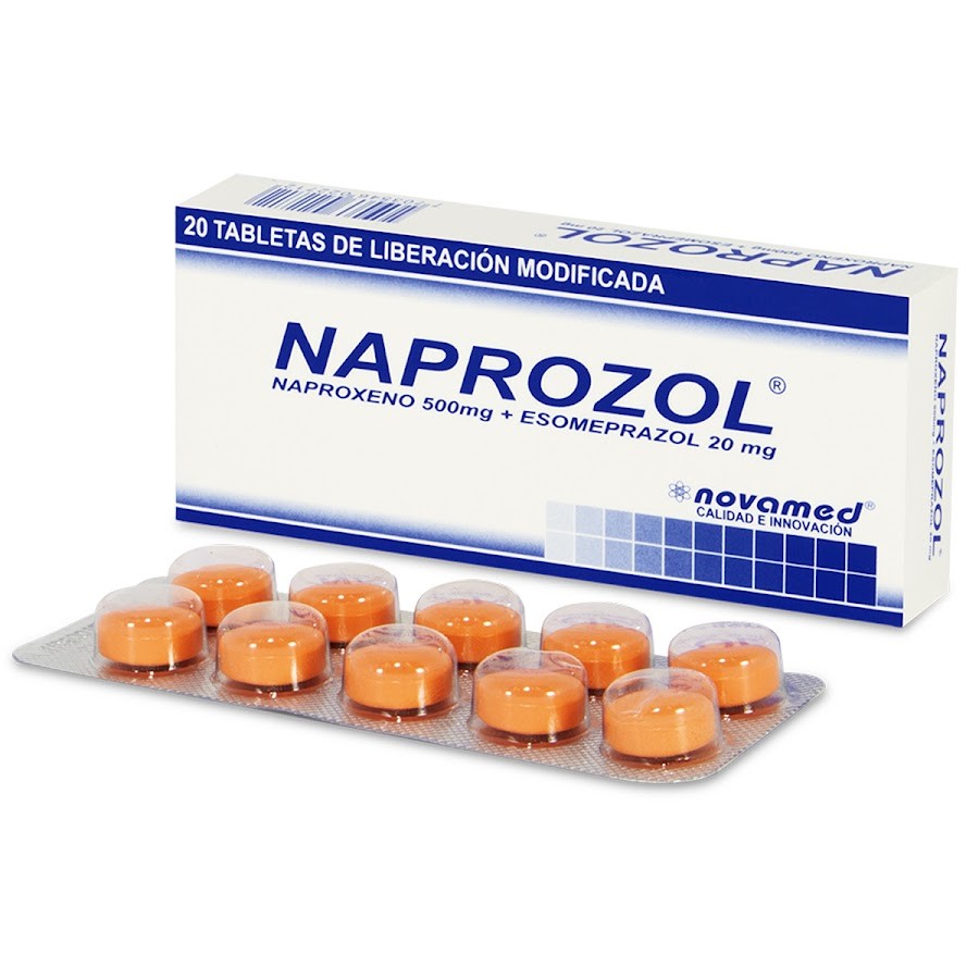 NAPROZOL 500/20MG TABLETAS CAJA X20TAB. NOVAMED NAPROXENO ESOMEPRAZOL