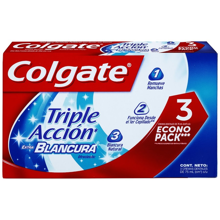 CREMA DENTAL COLGATE TRIPLE ACCIÓN EXTRA BLANCURA 3X100ML