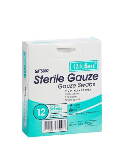 Gasa Alfa Trading Estéril 3X3 Caja X12Sob. X2Und.