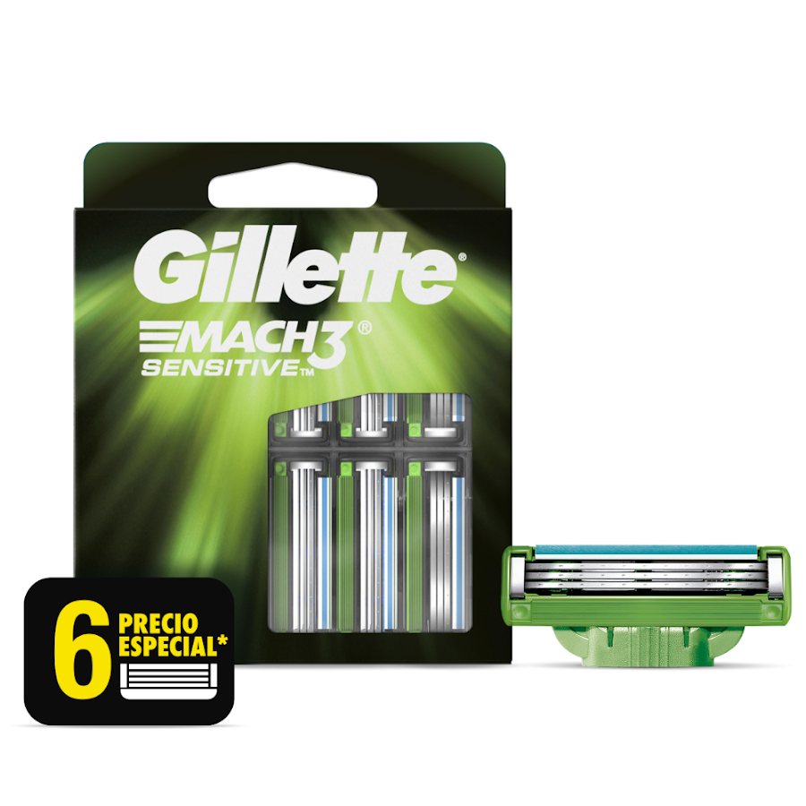 Repuestos Para Afeitar Gillette Mach3 Sensitive 6 Und