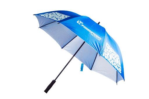 Sombrilla Farmatodo Grande Azul Fondo Gris X1Und.