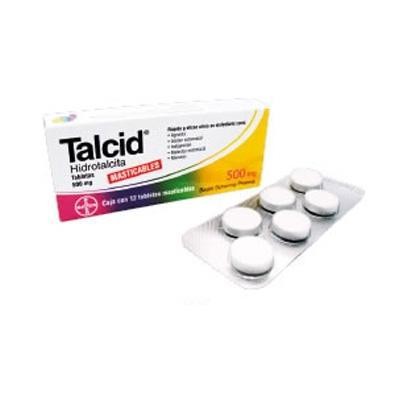 FRACCIÓN TALCID CEREZA 500MG TABLETAS BLISTER X6TAB BAYER HIDROTALCI