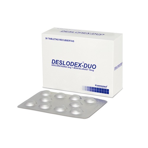 Deslodex Duo Novamed Desloratadina 5 mg + Montelukast 10mg caja x 30 Tabletas