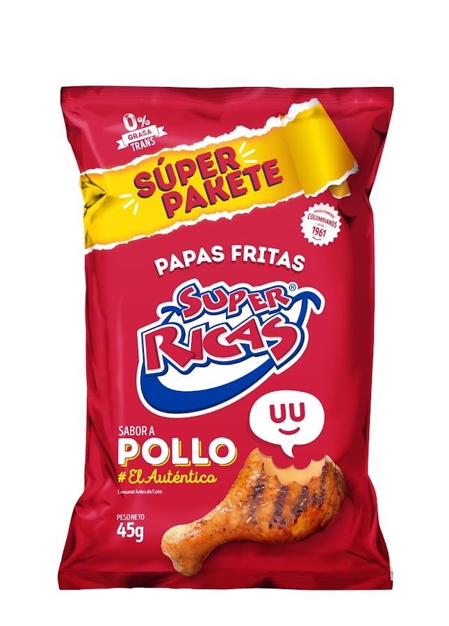 Pasabocas SUPER RICAS Papas Pollo x45g.