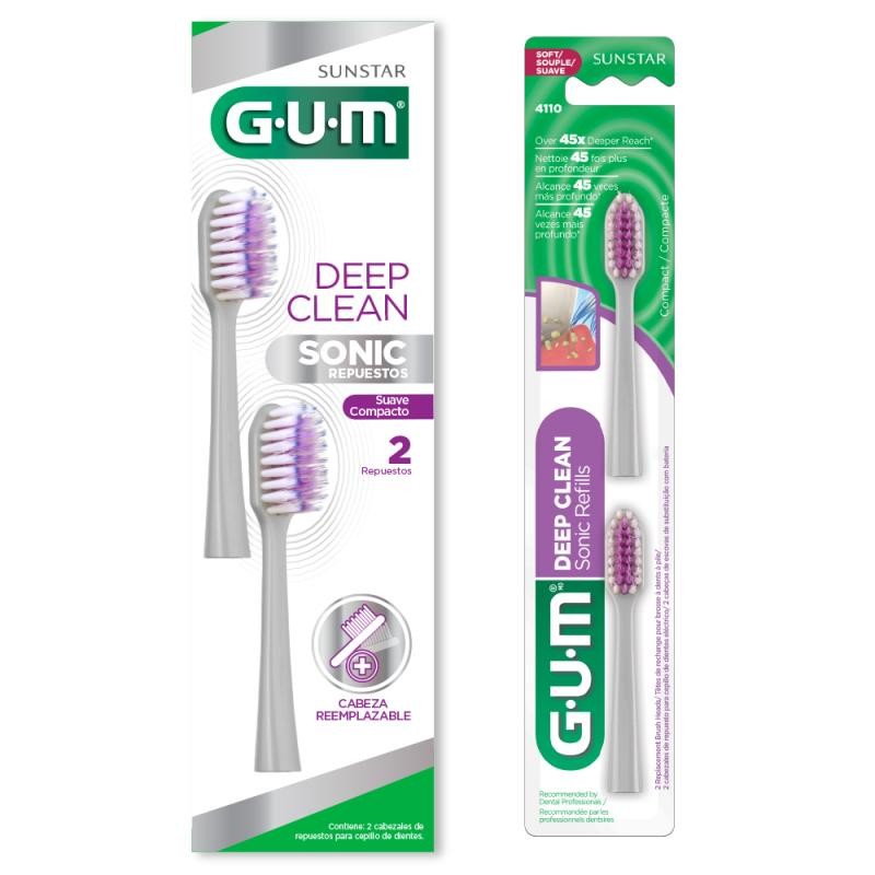 Repuesto para Cepillo GUM Sunstar Deep Clean Sonic x 2Unidades