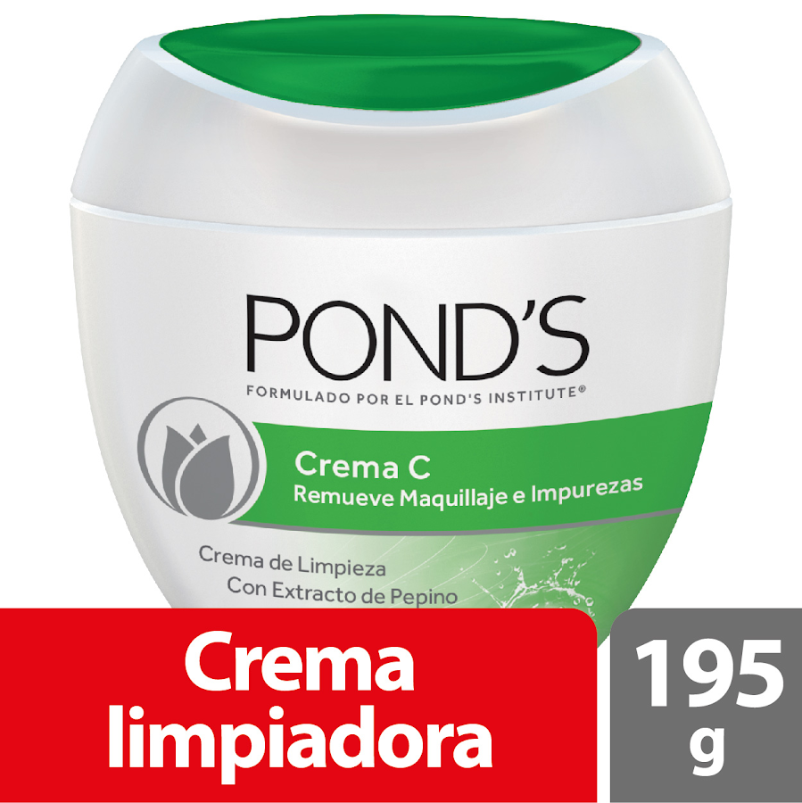 Crema PONDS C Extracto de Pepino Remueve Maquillaje e Impurezas x195g