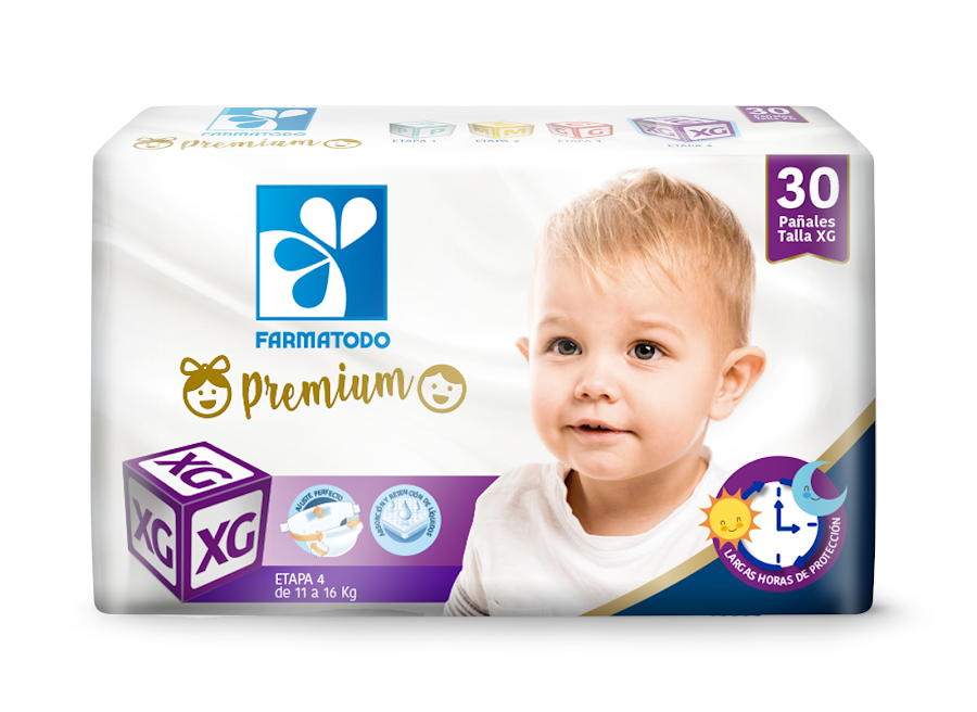 Pañal Farmatodo Premium Etapa 4 Talla XG X30Und