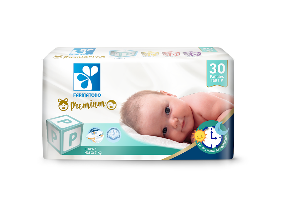 Pañal Farmatodo Premium Etapa 1 Talla P X30Und