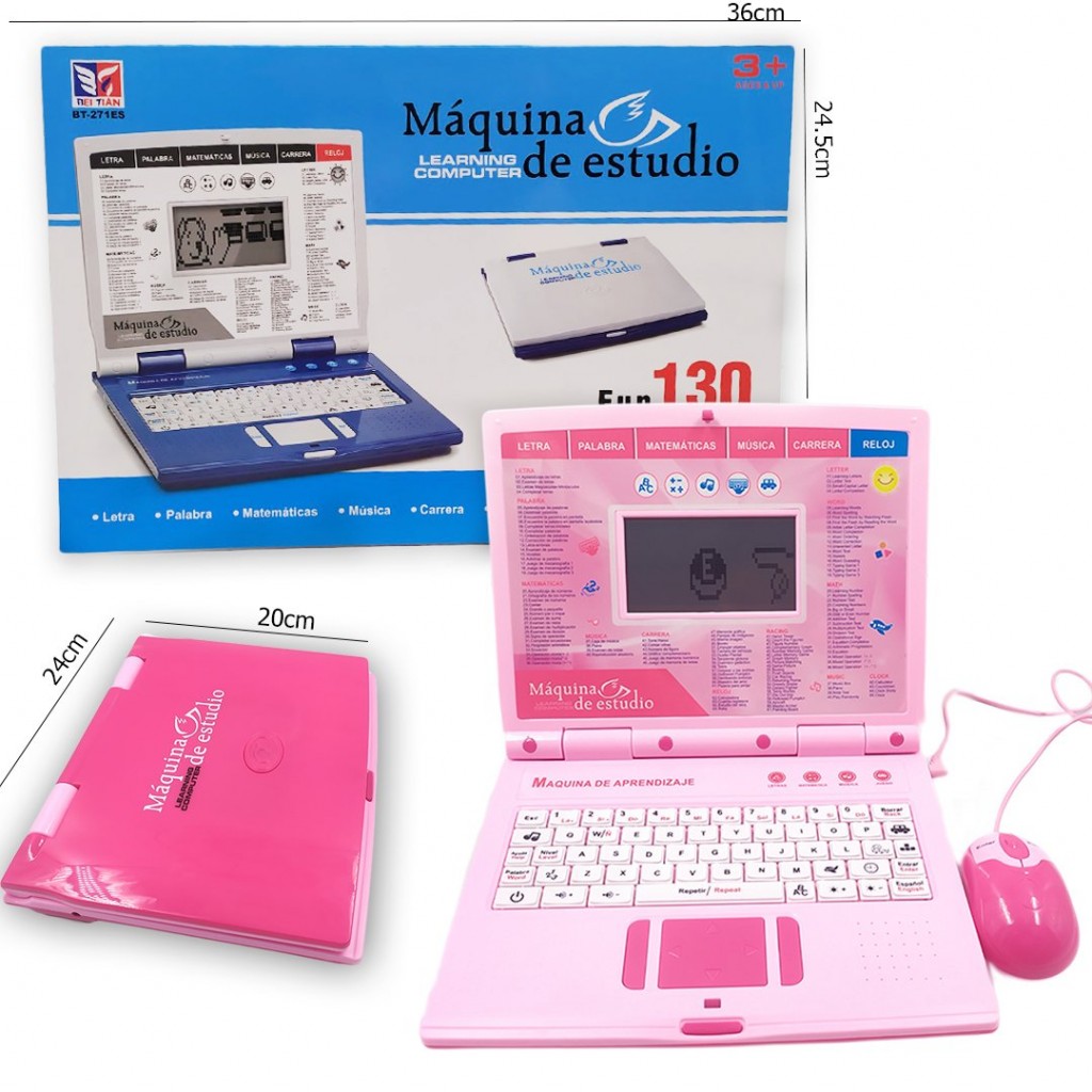 COMPUTADOR ROSADO NIÑAS DIDÁCTICO JUGUETES APRENDIZAJE PC JUEGOS DJ8543