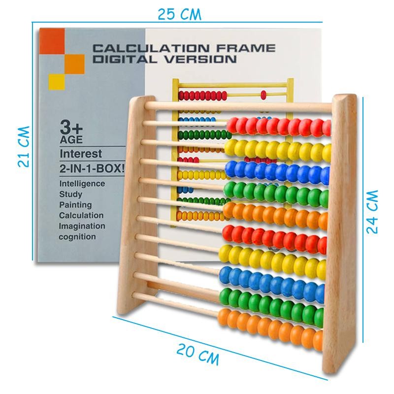 ABACO TABLERO MADERA JUGUETES APRENDIZAJE ESCOLAR JUGUETERÍA DIDÁCTICO
