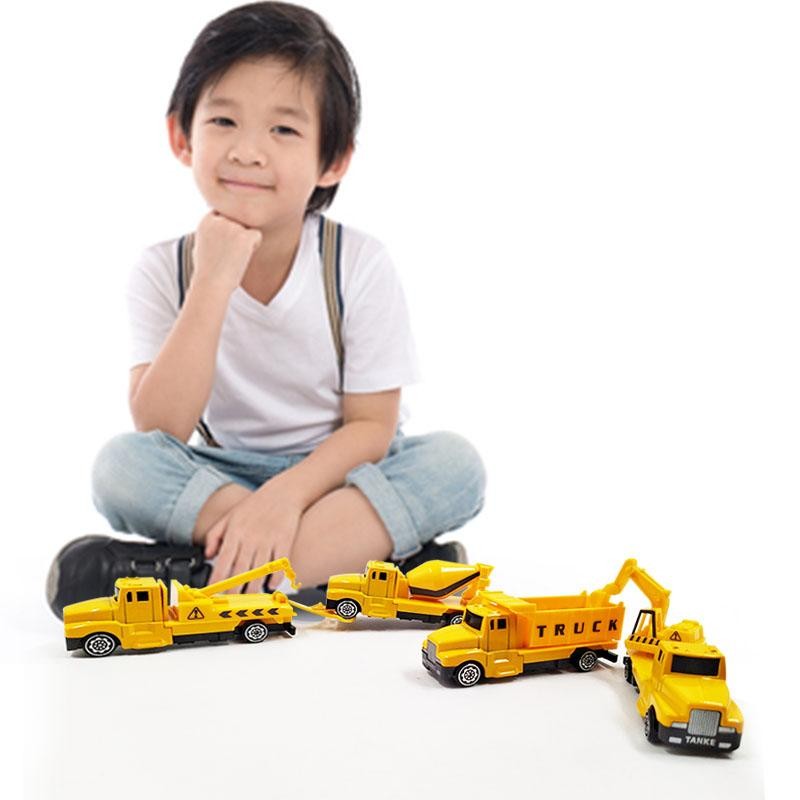 CARROS CONSTRUCCIÓN SET X4 VOLQUETA GRÚA MEZCLADORA MONTACARGA DJ4598