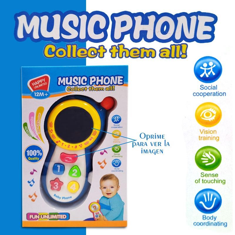 CELULAR BEBES AZUL IMAGEN SONIDOS JUGUETE DIDÁCTICO DJ4615