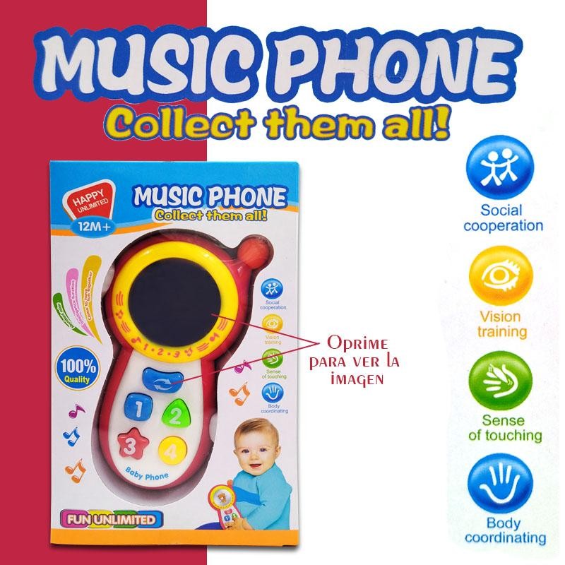 CELULAR BEBES ROJO IMAGEN SONIDOS JUGUETE DIDÁCTICO DJ4616