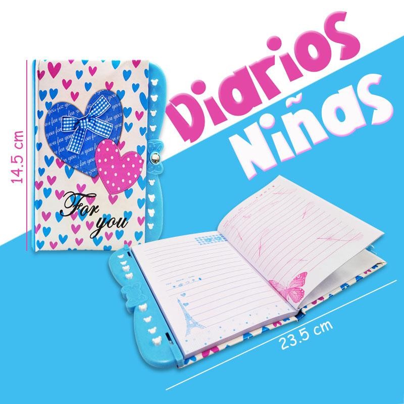 AGENDA CORAZONES CLAVE DIARIO NIÑAS DIDÁCTICO NOTAS LIBRETA