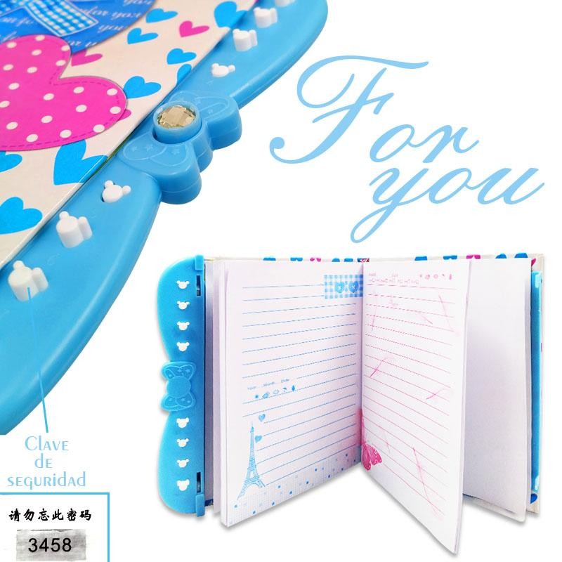 AGENDA CORAZONES MORADO CLAVE DIARIO NIÑAS DIDÁCTICO NOTAS LIBRETA