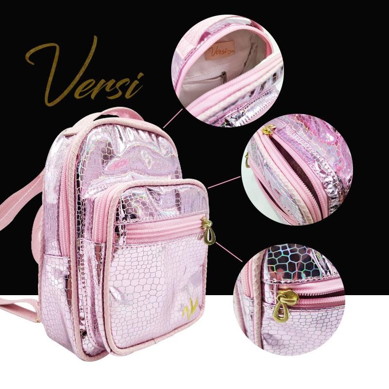 MORRAL VERSI RIO DISEÑO BOLSO ROSADO LIZO FEMENINO MODA